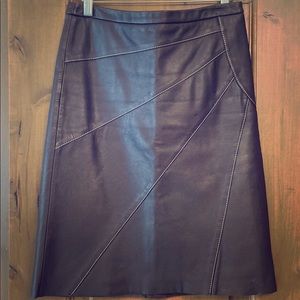 BCBG chocolate leather skirt